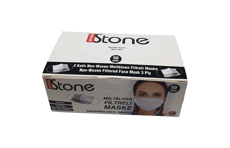 Maske Non Woven 3 Katlı Filtreli(50 Ad x 40 Pk)