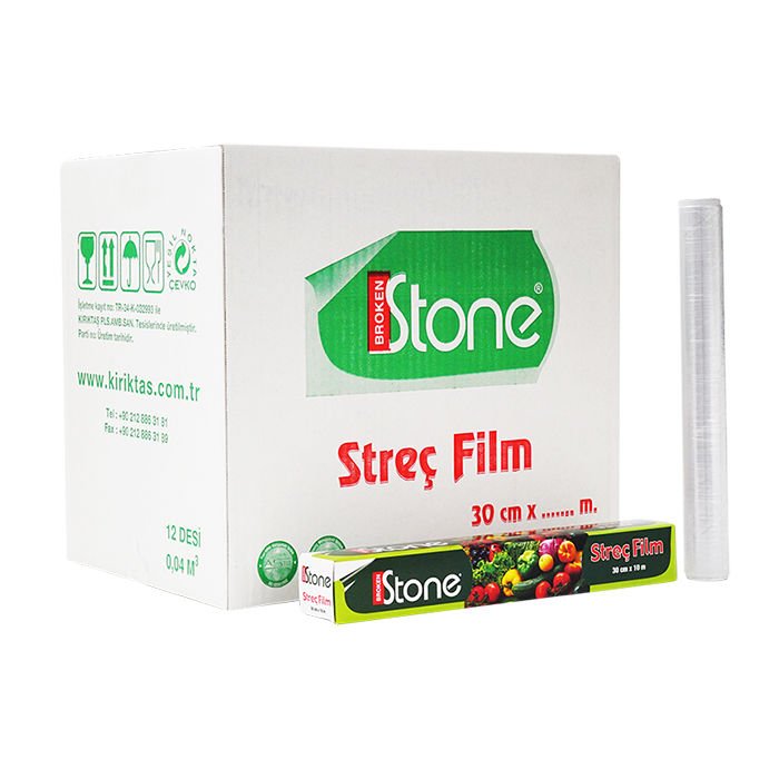 Pvc Streç Film Kutulu 30 cm x 10 mt 8 mic (48 Adet)