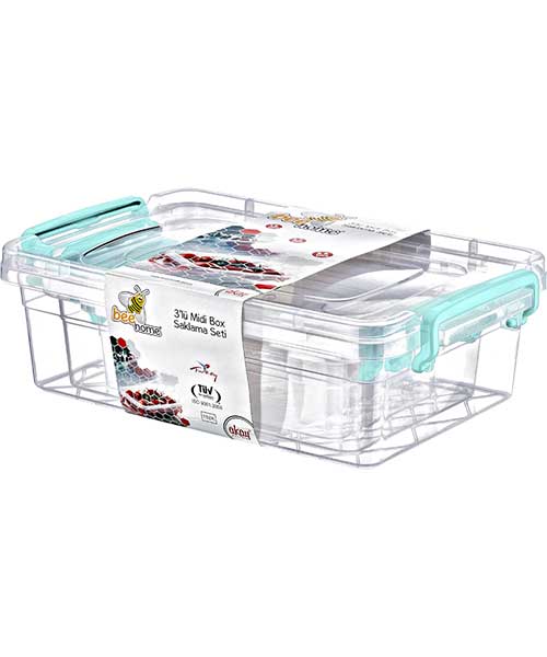 Beehome 3'Lü Midi Box Saklama Seti Ak 264