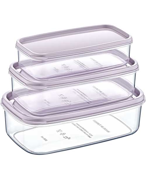 Beehome 3'Lü Sweet Şeffaf Saklama Kabı (300Ml&500Ml&800Ml) Ak 529