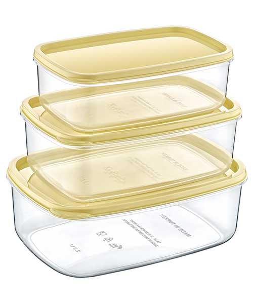 Beehome 3'Lü Sweet Şeffaf Saklama Kabı (1200Ml&1900Ml&2900Ml) Ak 530