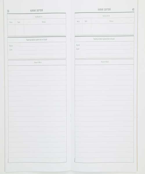 Dilman Karar Defteri Karton 22X31,5  40Yp  Numaralı