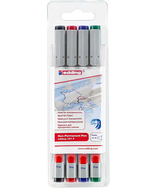 Edding Asetat Kalemi 4Lü Poşet Ed151P499