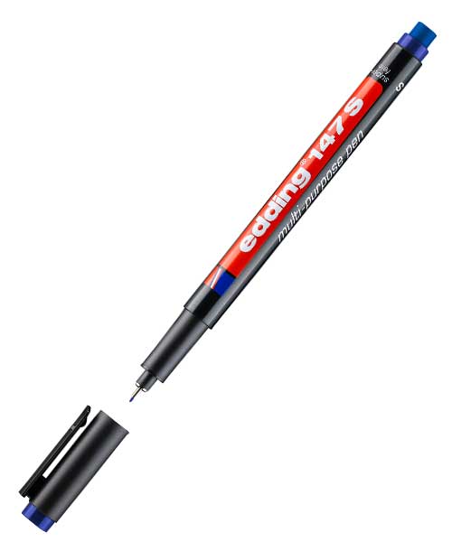 Edding Asetat Kalemi-Silgili Mavi Ed14703