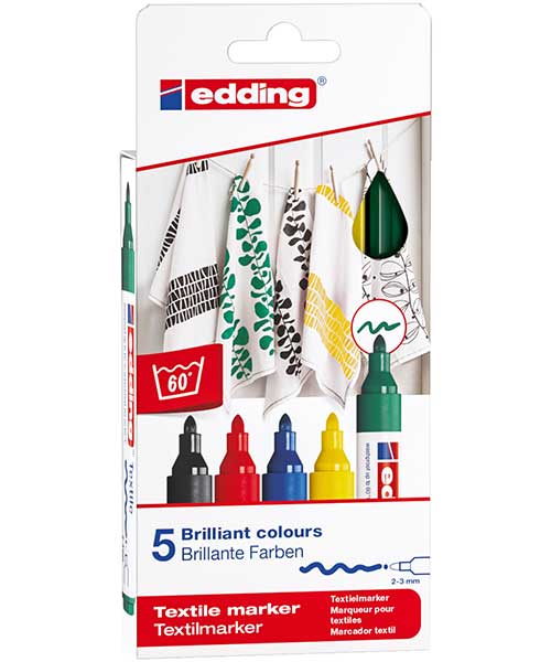 Edding E-4500 Kumaş Boyama Kalemi 5Lı Kutu Basıc Ed4500K599Basıc