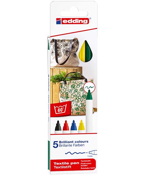 Edding E-4600 Kumaş Boyama Kalemi 5Lı Kutu Basıc Ed4600K599Basıc