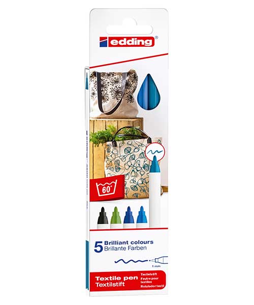 Edding E-4600 Kumaş Boyama Kalemi 5Lı Kutu Cool Ed4600K599Cool