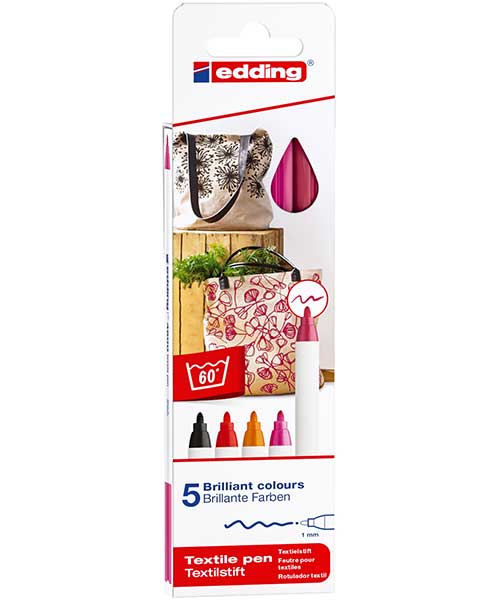 Edding E-4600 Kumaş Boyama Kalemi 5Lı Kutu Warm Ed4600K599Warm