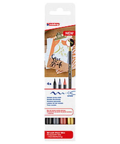 Edding Fırça Uçlu Kalem Metalik 4'Lü Set  Ed1340K499Met