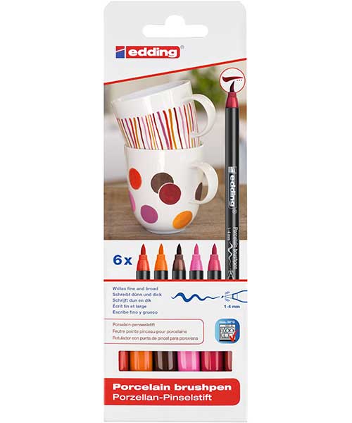 Edding Porselen Kalemi 6Lı Set- Sıcak Renkler (E-4200) Ed4200K6999