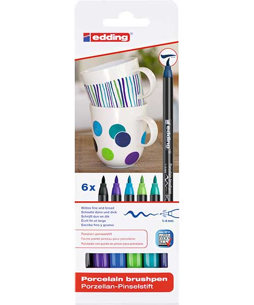 Edding Porselen Kalemi 6Lı Set- Soguk Renkler (E-4200) Ed4200K6099