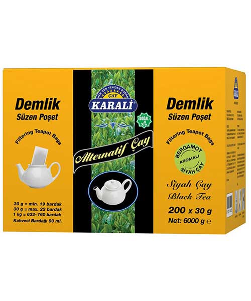 Karali Alternatif Earl Grey Jumbo Demlik Poşet Çay 200x30 Gr