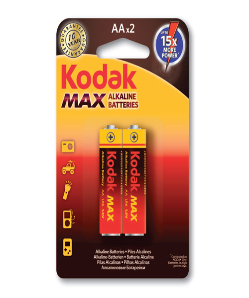 Kodak Kaa-2 Max Alkalin Blister 2'Li Kalem Pil