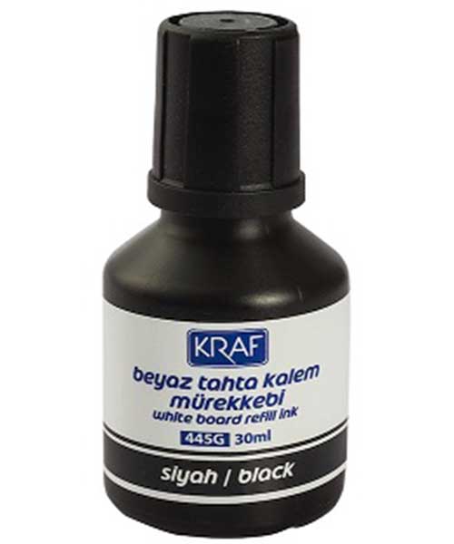 Kraf Beyaz Tahta Kalem Mürekkebi  30Ml Siyah 445G