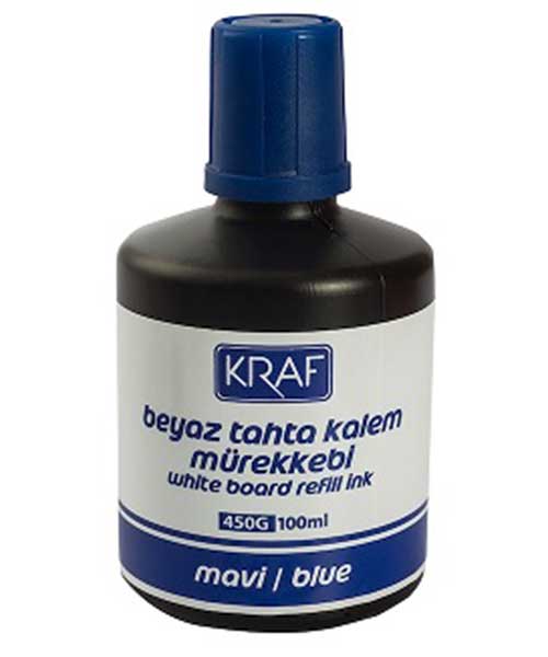 Kraf Beyaz Tahta Kalem Mürekkebi 100Ml Mavi 450G