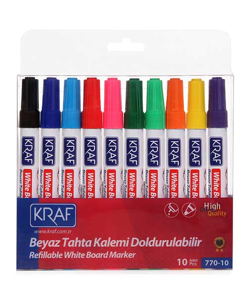 Kraf Beyaz Tahta Kalemi Doldurulabilir 770-10 10 Lu Set