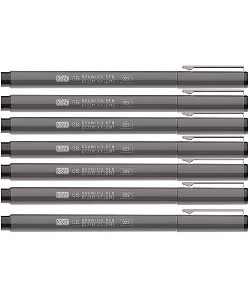 Kraf Drawıng Pen - Çizim Kalemi 7 Li Set 222