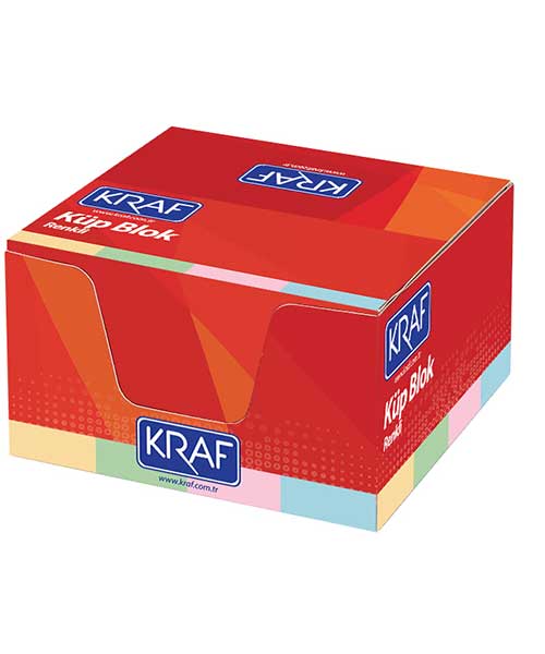 Kraf Küp Blok Renkli 8X8 Cm 117G