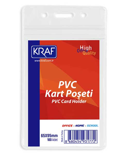 Kraf Kart Poşeti Pvc Dikey 65X95 Mm 100 Lü