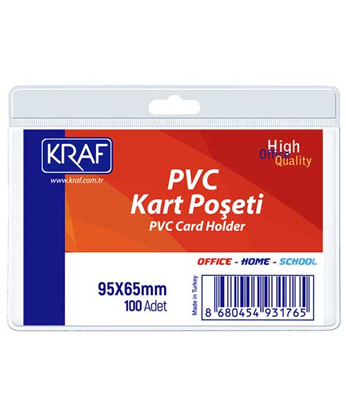 Kraf Kart Poşeti Pvc Yatay 95X65 Mm 100 Lü