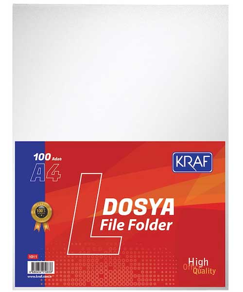 Kraf L Poşet Dosya A4 100 Lü 1011