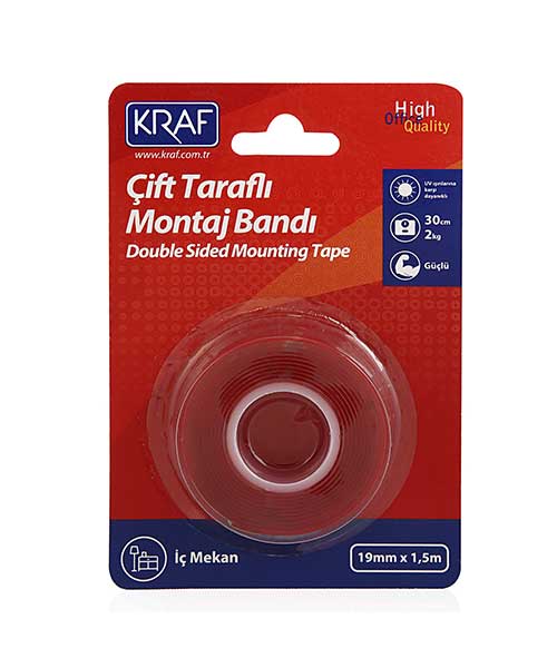 Kraf Montaj Bandı Çift Taraflı İç Mekan 19Mm X 1,5M 2530G