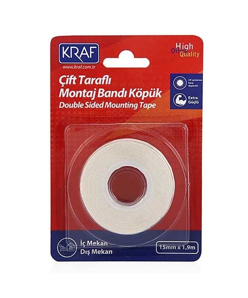 Kraf Montaj Bandı Çift Taraflı Köpük  15Mm X 1,9M 2510G