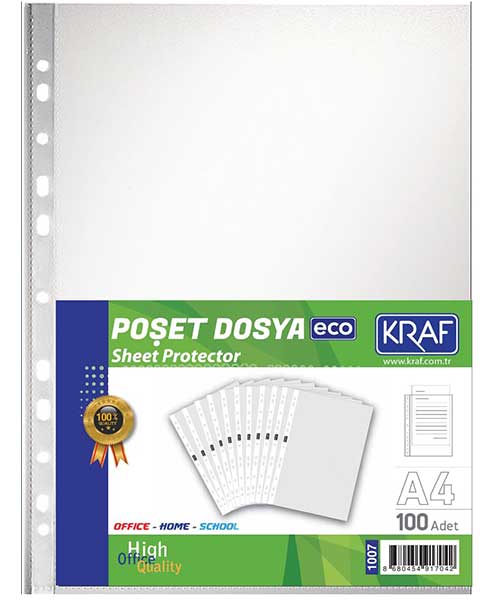 Kraf Poşet Dosya A4 Eco 100Lü 1007