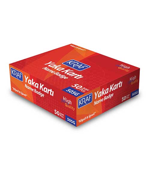 Kraf Yaka Kartı Sert Klipsli & İğneli 505G