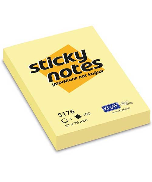 Kraf Yapışkanlı Not Kağıdı 51X76 Sarı 5176