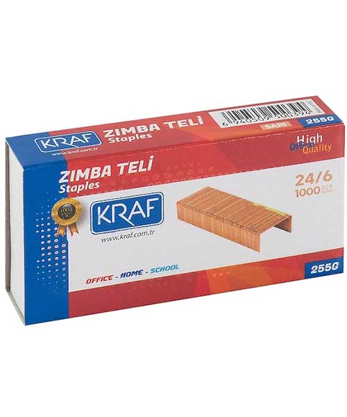 Kraf Zımba Teli 24/6 Sarı 1000 Li 255G