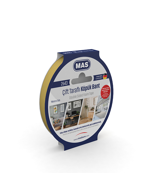 Mas Çift Taraflı Köpük Bant 19Mm X 5M 2643