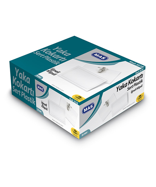 Mas Klipsli Yaka Kokart 54X86 Yatay Şeffaf 50 Li 3518