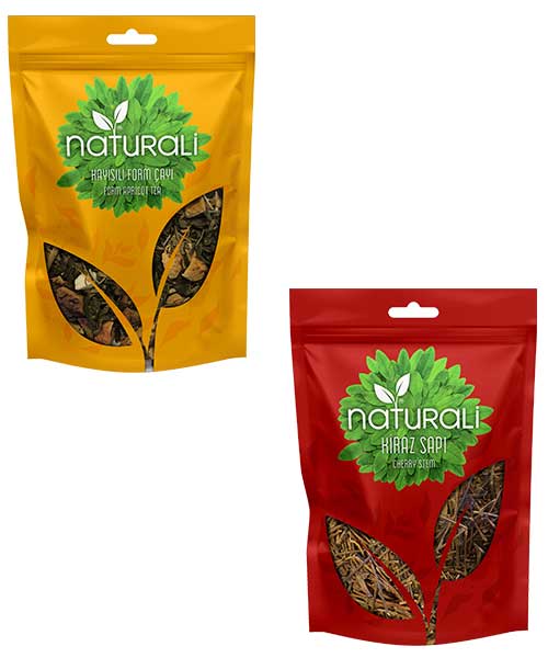 Naturali Kayısılı Form Çayı 100 Gr - Kiraz Sapı 75 Gr