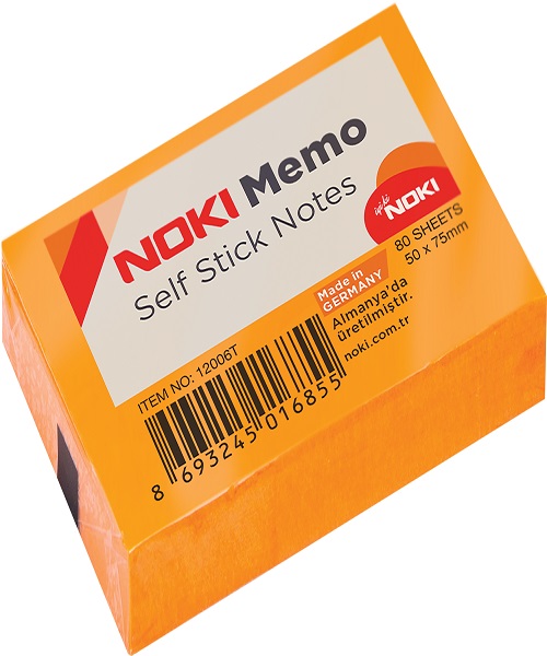 Noki Memo Yapışkanlı Not Kağıdı 50x75 Turuncu 12006T