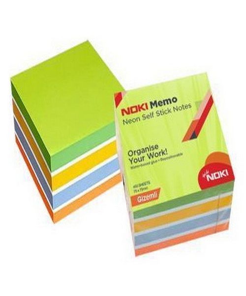 Noki Memo Yapışkanlı Not Kağıdı 75x75 Neon Gizemli Küp Blok 450 Sayfa 12014-22