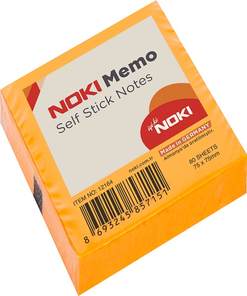 Noki Memo Yapışkanlı Not Kağıdı 75x75 Orange 12164