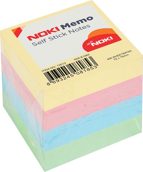 Noki Memo Yapışkanlı Not Kağıdı 75x75 Pastel Küp Blok 12013