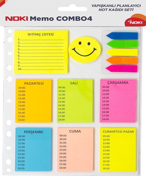Noki Memo Yapışkanlı Notluk Combo 4 12704
