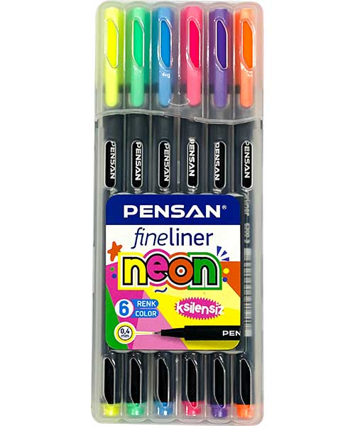 Pensan Fineliner 6'Lı Neon Pvc Kutu 6300