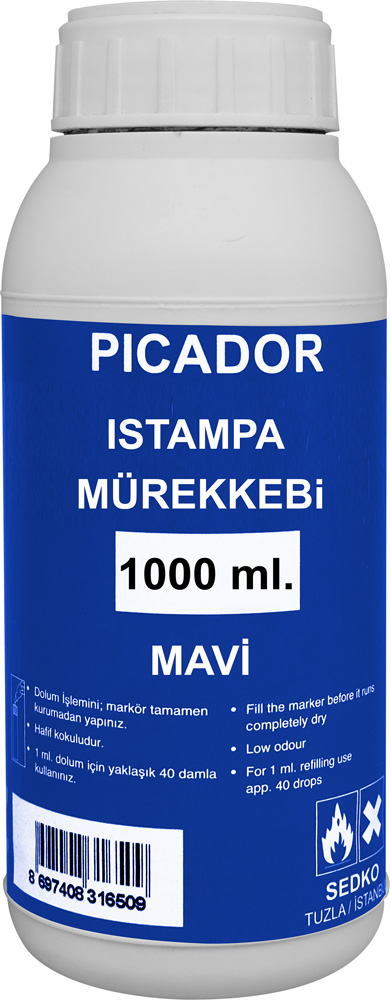 Pıcador Istampa Mürekkebi Mavi 1000Ml Ke 011