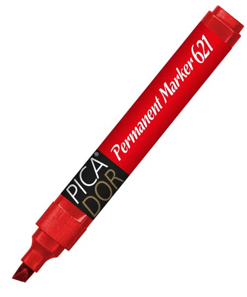 Pıcador 621 Permanent Marker Kesik Uç Kırmızı Kx 017