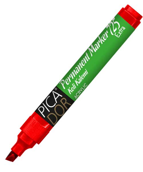 Pıcador 725 Extra Koli Kalemi Kesik Uç Acrylıc Kırmızı Kx 029A