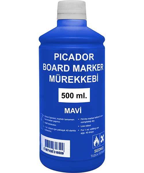 Pıcador Board Marker Mürekkebi Mavi 500Ml Kb 011