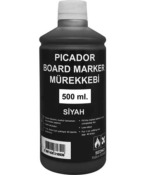 Pıcador Board Marker Mürekkebi Siyah 500Ml Kb 009