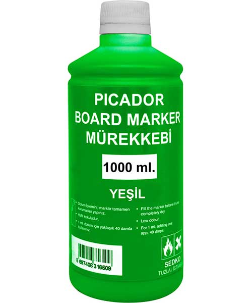 Pıcador Board Marker Mürekkebi Yeşil 1000Ml Kb 016
