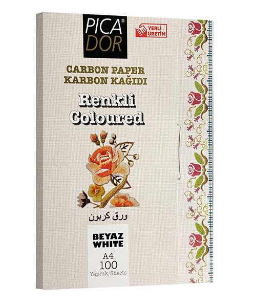 Pıcador Karbon Kağıtları Renkli A4 Beyaz Kk 004
