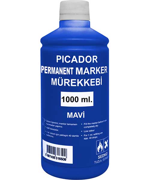 Pıcador Permanent Marker Mürekkebi Mavi 1000Ml Kb 039