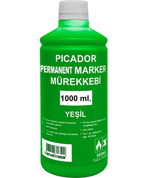 Pıcador Permanent Marker Mürekkebi Yeşil 1000Ml Kb 040A