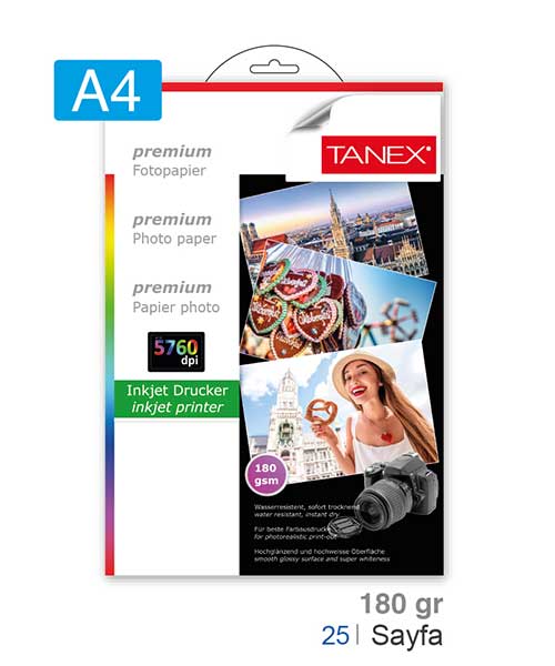 Taneks 180 Gr A4 Fotoğraf Kağıdı 25 Ad.